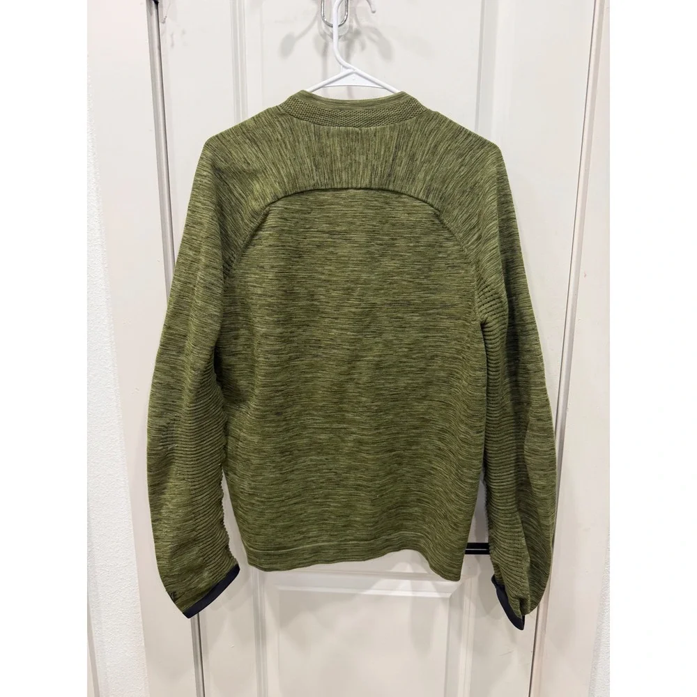 Nike Tech Knit Bomber Jacket Mens Medium Olive Green Heather Full Zip 832178-331
